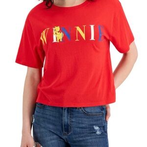 Winnie The Pooh Red Graphic Tee - Women's Casual CropTop